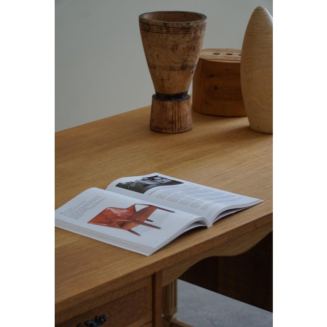 1950s Vintage Danish Freestanding Desk in Oak, 1950s For Sale - Image 5 of 18