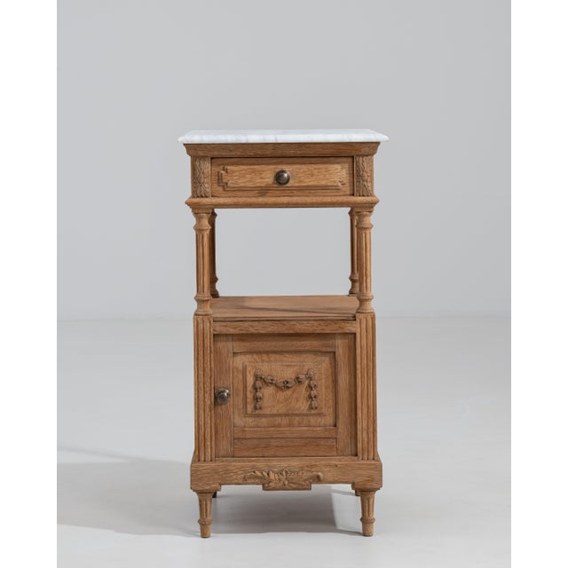 Louis XVI Side Table With Marble Top France Early 1900s For Sale - Image 4 of 13