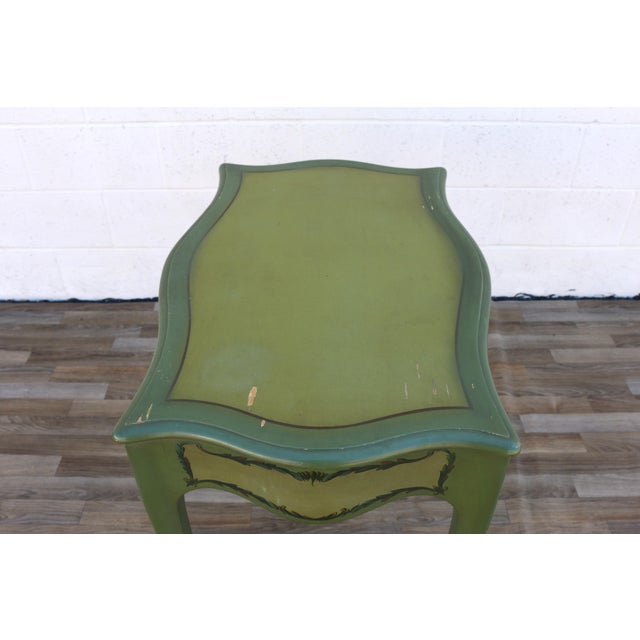 1950s French Provincial Hand-Painted Writing Table / Vanity Desk For Sale - Image 15 of 18