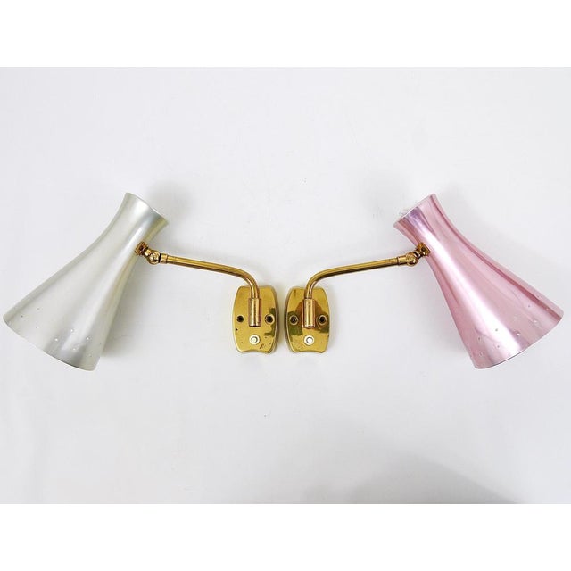 Articulating Conical Brass Sconces in the Style of Stilnovo, Italy, 1950s, Set of 2 For Sale - Image 14 of 18
