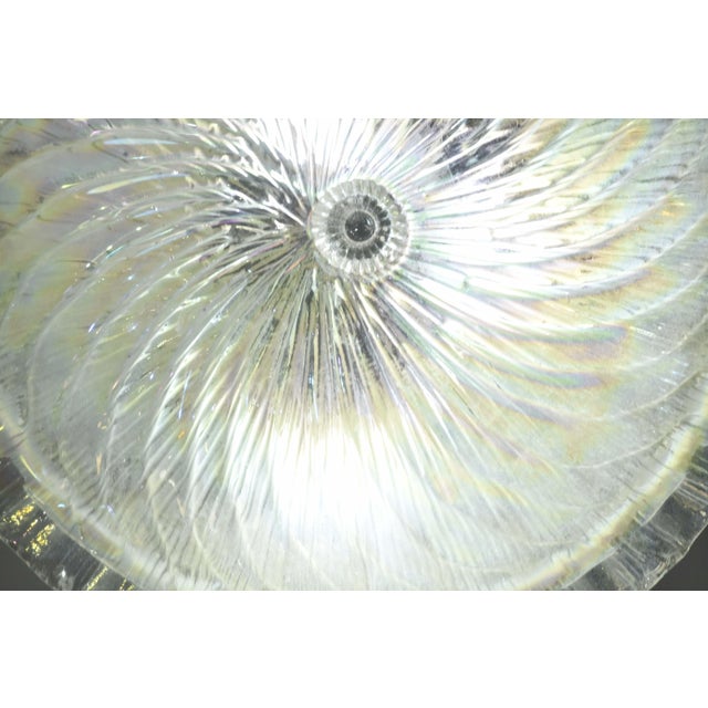 Transparent 1970 Italian Iridescent Murano Glass Ceiling Fixture For Sale - Image 8 of 12