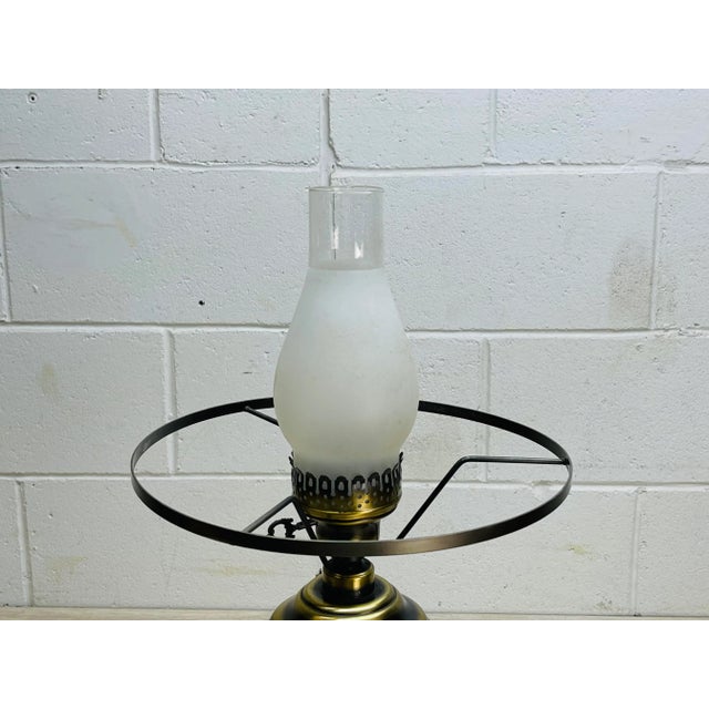 Vintage 1960s Brushed Brass Round Table Lamp For Sale In Boston - Image 6 of 11