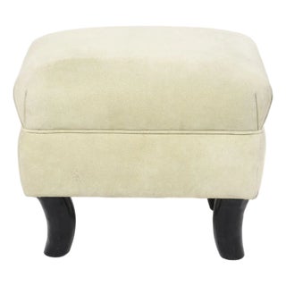 Suede & Ox Horn Ottoman For Sale