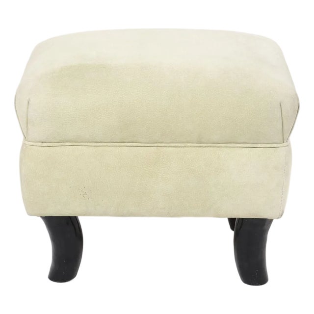 Suede & Ox Horn Ottoman For Sale