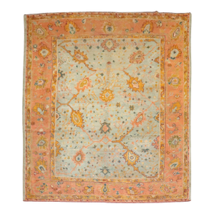 Late 19th Century Antique Zabihi Collection Oushak Square Rug