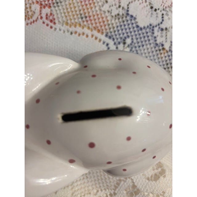 Mid 20th Century Tiffany & Co. Austria Ceramic Bunny Bank – White & Pink For Sale In New York - Image 6 of 14