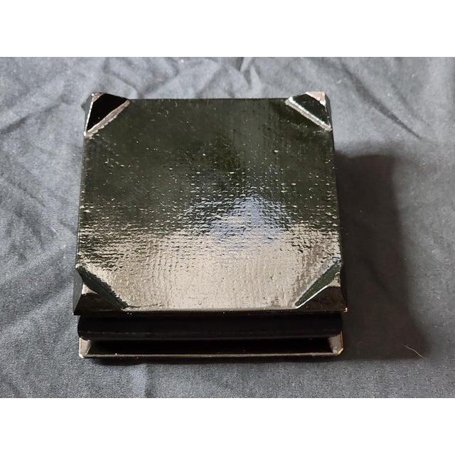 Folk Art Vintage Hand Painted Lacquerware Palekh Miniature Table Box With Receipt From Prior Sale in 1990s For Sale - Image 3 of 17