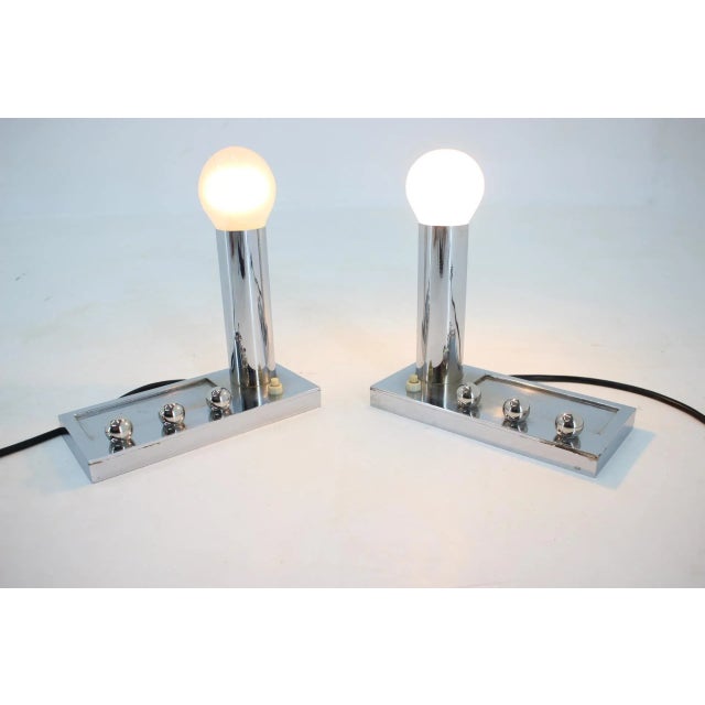 Chrome Bauhaus Table Lamps, 1930s, Set of 2 For Sale - Image 7 of 8
