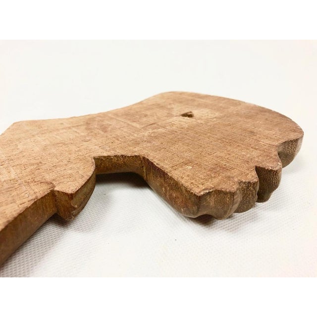 Vintage Wooden Carved African Man & Woman Wall Hanging Sculptures, Set of 2 For Sale - Image 11 of 17