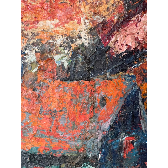 Vintage Abstract Cityscape Oil on Canvas Signed Artist For Sale - Image 12 of 14