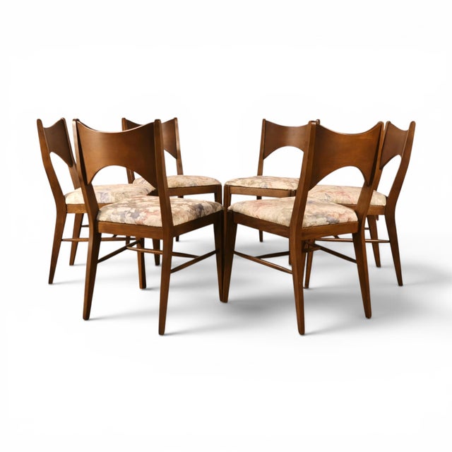 Broyhill Saga Vintage Mid Century Modern Set of 6 Dining Chairs C. 1960s For Sale In New York - Image 6 of 6