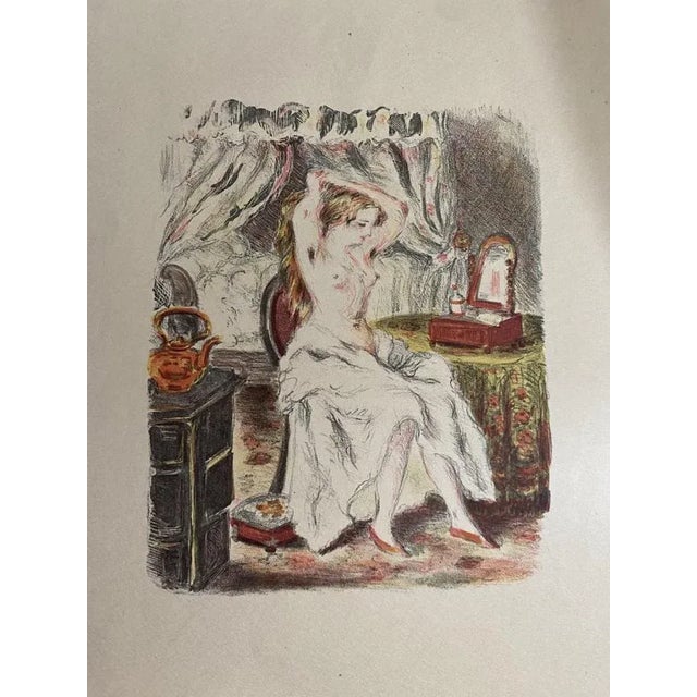 Woman portrait is a splendid lithograph realized by jacques marie gaston onfroy de bréville, known by the pen name job...