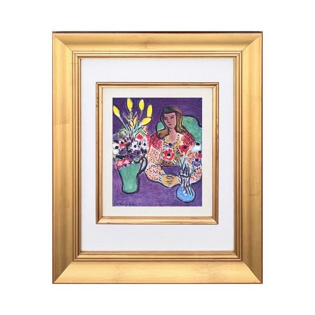Title: Young Girl with Anemones on Violet Background Artist: Henri Matisse (After) Country: France Medium: Engraving 24...