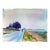 1970’s Original Watercolor Landscape Biking at the Beach Double Sided Painting For Sale