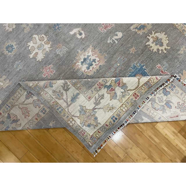 Handmade Mahal Style Rug – Afghan Wool Rug With Grey & Ivory Tones - 8'1 X 9'11 For Sale - Image 6 of 10