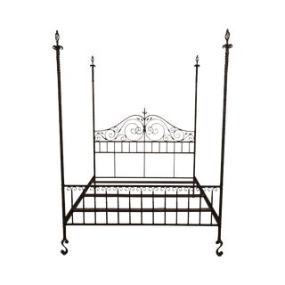 Wrought Iron Custom Queen Size Poster Bed For Sale