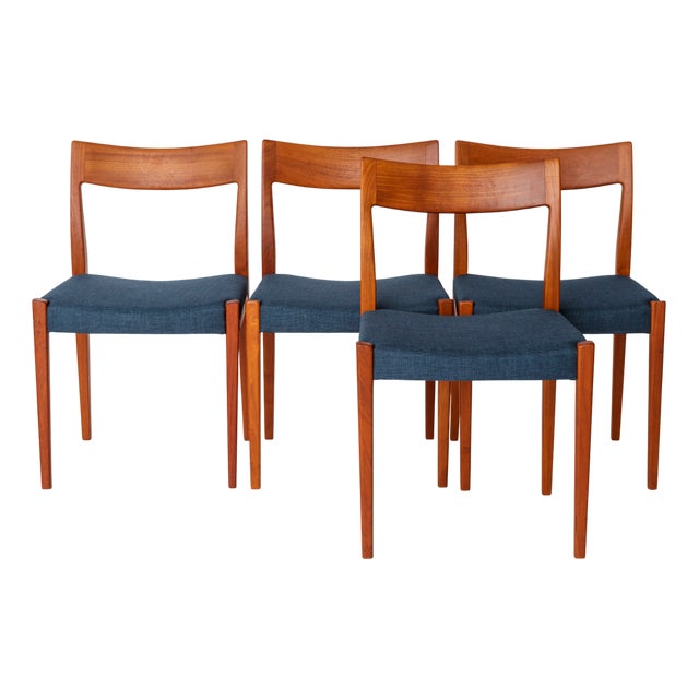 Mid-Century Modern Kontiki Dining Chairs in Teak by Yngve Ekström for Hugo Troeds, Sweden, 1960s, Set of 4 For Sale