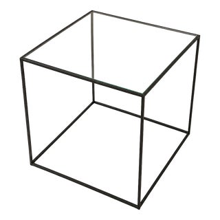 Vintage Coffee Table in Metal and Glass, 1990 For Sale
