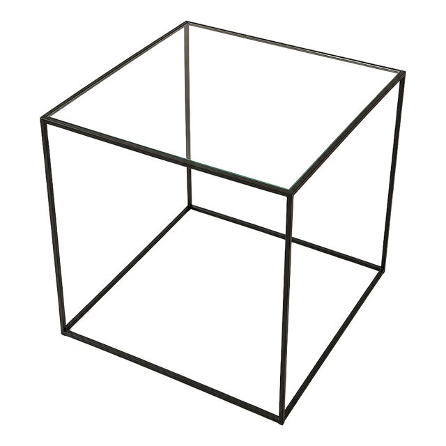 Vintage Coffee Table in Metal and Glass, 1990 For Sale