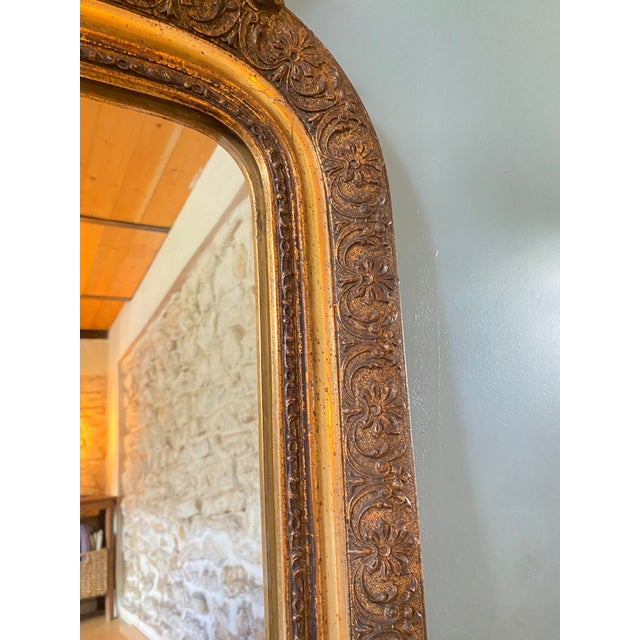 Large Antique Napoleon III Fireplace Mirror, 1800s For Sale - Image 5 of 7