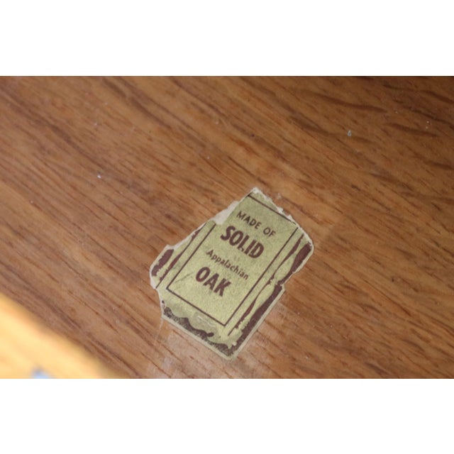 Brown Vintage Pair of 1940s Solid Oak Nightstands For Sale - Image 8 of 18