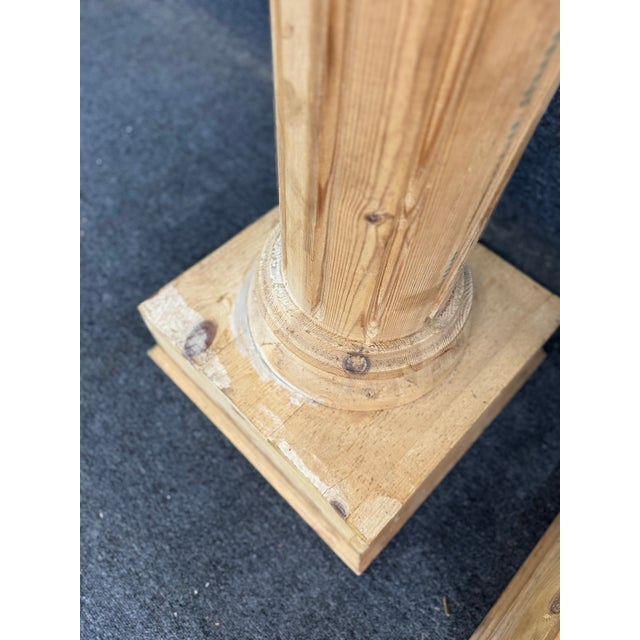Set of Four Monumental Corinthian Style Pine Architectural Columns For Sale - Image 4 of 10