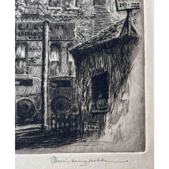 1920s 1929 Etching & Aquatint of Chicago's Dearborn Train Station by Morris Henry Hobbs For Sale - Image 5 of 7