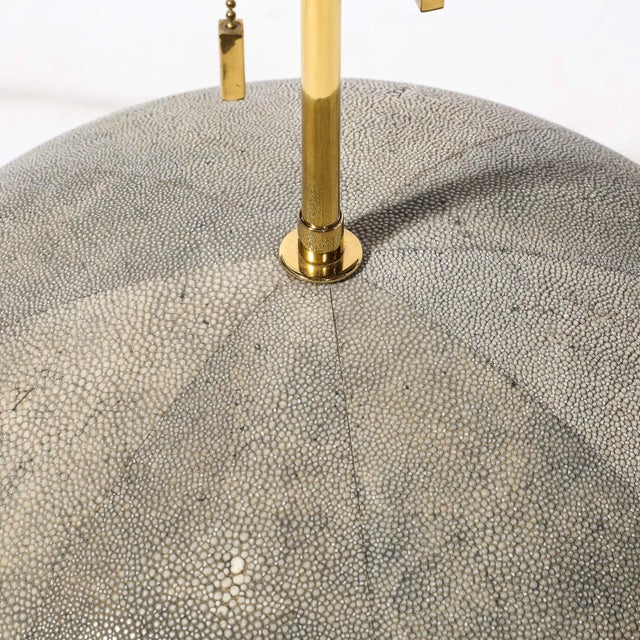 Mid-Century Modernist Tessellated Shagreen Geometric Table Lamp by Karl Springer For Sale In New York - Image 6 of 12