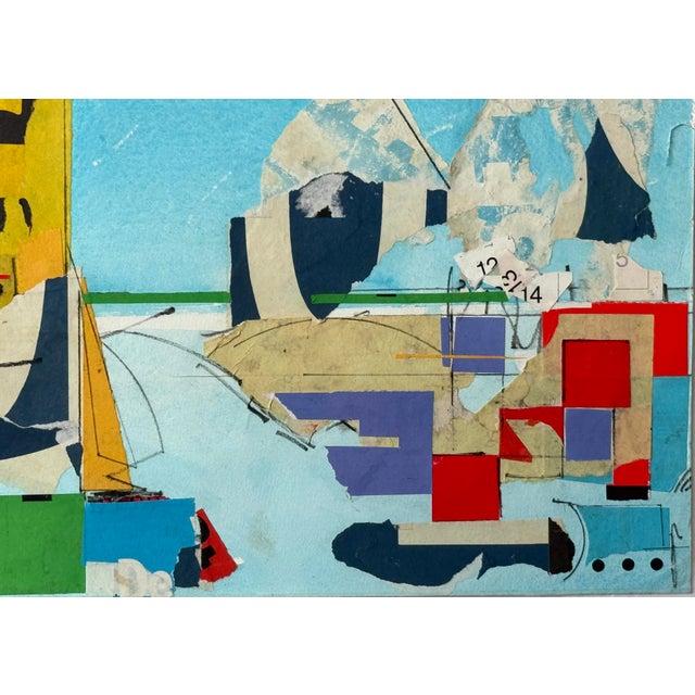 1980s Sam Middleton, Circle in the Square 89, Drawing Collage and Mixed Media on Paper For Sale - Image 5 of 10