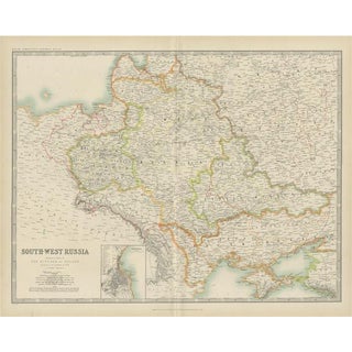 Antique Map of South-West Russia by Johnston, 1909 For Sale