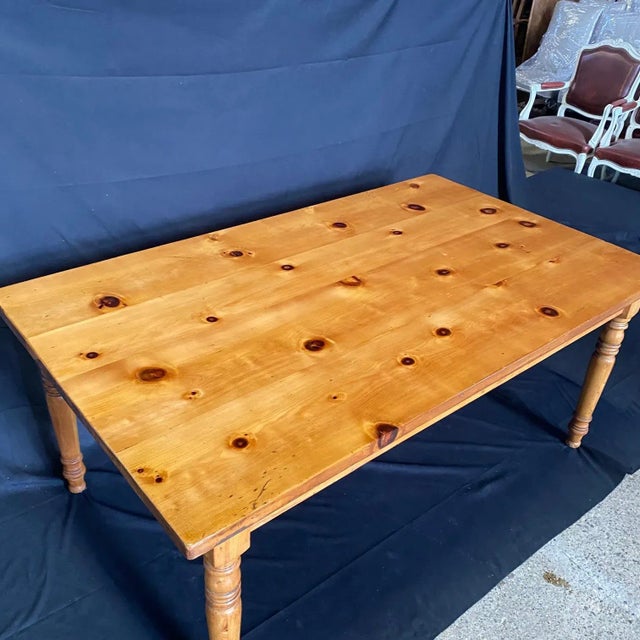 British Country Antique Pine Farmhouse Dining Table For Sale - Image 9 of 11