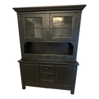 Broyhill Attic Heirlooms Black Buffet & Hutch For Sale