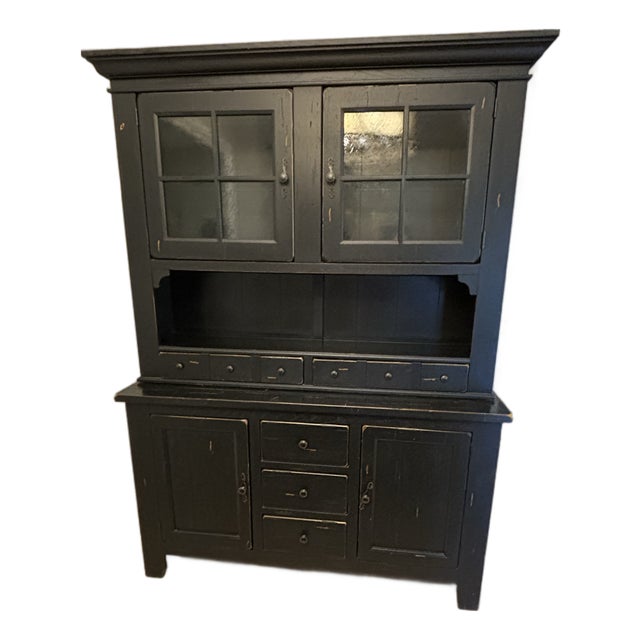 Broyhill Attic Heirlooms Black Buffet & Hutch For Sale