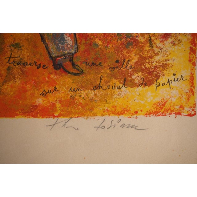 Modern Theo Tobiasse, The Clown of the City, Original Lithograph For Sale - Image 3 of 6