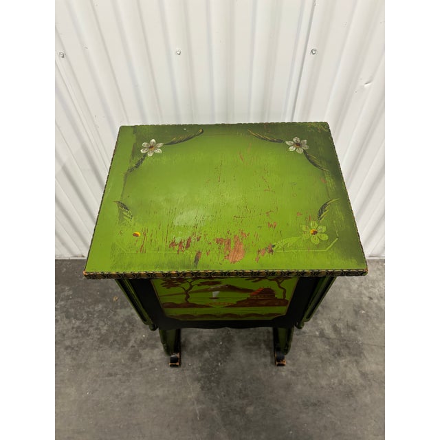 Antique Chinoiserie Style Copper Humidor Side Table For Sale - Image 4 of 10