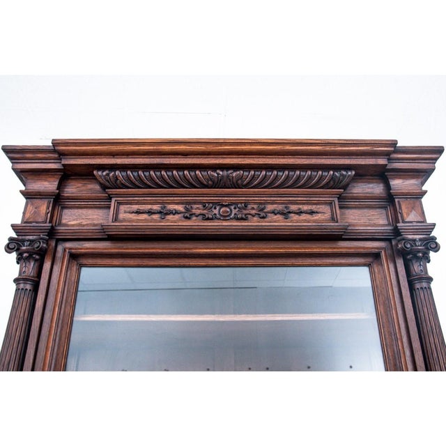 Brown Antique French Oak Display Cabinet, 1870 For Sale - Image 8 of 11