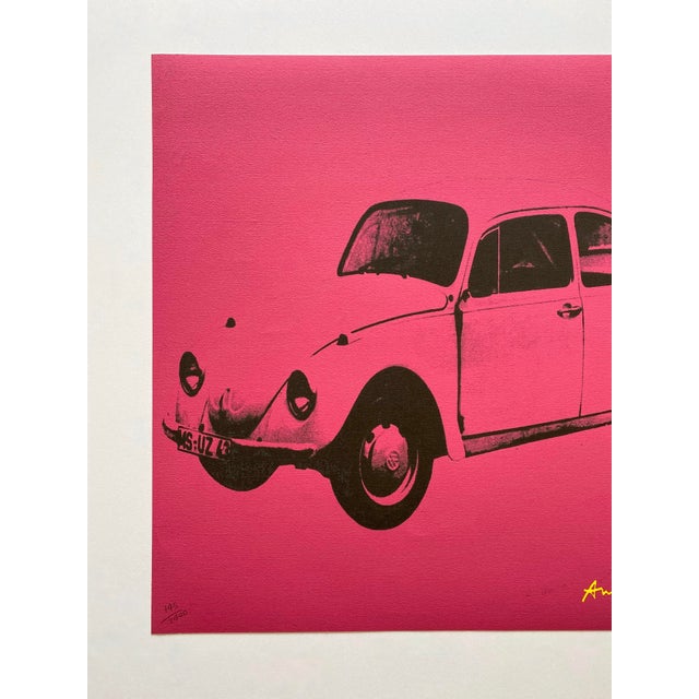 Andy Warhol Andy Warhol Vintage 1986 Limited Edition Large Fine Art Lithograph Print " Volkswagen Beetle " 1977 For Sale - Image 4 of 12