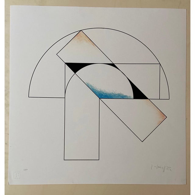 Contemporary Gottfried Honegger, Composition 1 (Blue, Black and Orange), 2015, Silkscreen For Sale - Image 3 of 6
