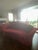 Mid-Century Modern Vintage Cherry- Red Channeled Velvet Banan Sofa For Sale - Image 3 of 6