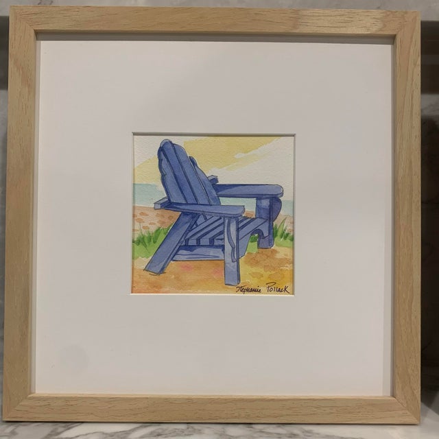 Yellow Vintage Stephanie Pollack, Original Watercolors. Set of 6. For Sale - Image 8 of 11