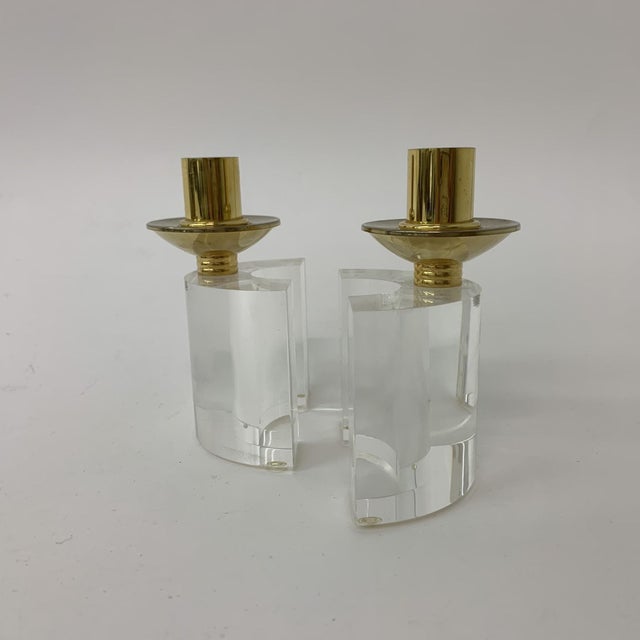 Acrylic Glass Candleholders, 1970s, Set of 2 For Sale - Image 15 of 18