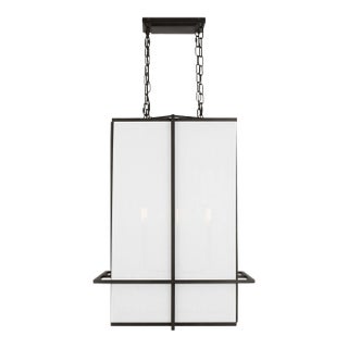 Thom Filicia by Visual Comfort Studio Dresden 4-Light Medium Lantern Pendant in Aged Iron For Sale