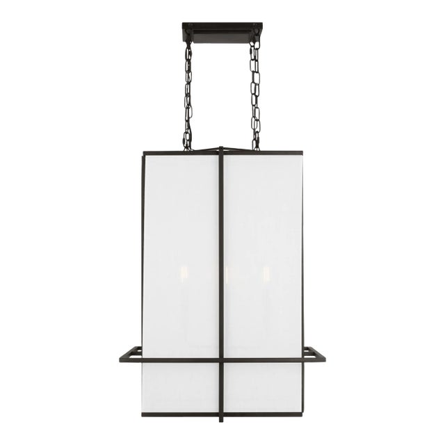 Thom Filicia by Visual Comfort Studio Dresden 4-Light Medium Lantern Pendant in Aged Iron For Sale