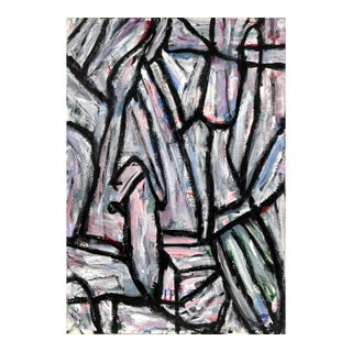 Bay Area Abstract Expressionist Oil on Illustration Board Honora Berg Berkeley For Sale