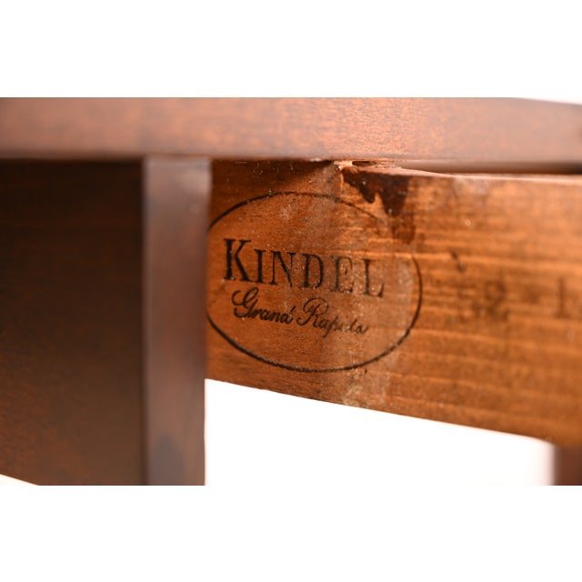 Kindel Furniture French Regency Louis XVI Cherry Wood Extension Dining Table, Newly Refinished For Sale - Image 11 of 12