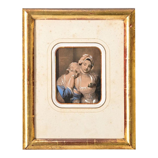 French 19th Century Framed Hand-Colored Lithograph For Sale