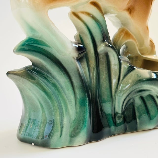 Mid Century Ceramic Deer Planter For Sale - Image 12 of 16