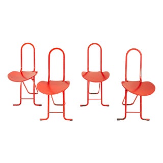 Folding Chairs by Gastone Rinaldi for Thema, 1970s, Set of 4 For Sale