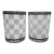 Vintage Mid-Century Modern Signed Georges Briard Frosted Checkers Lowball Glasses - Set of 2 For Sale