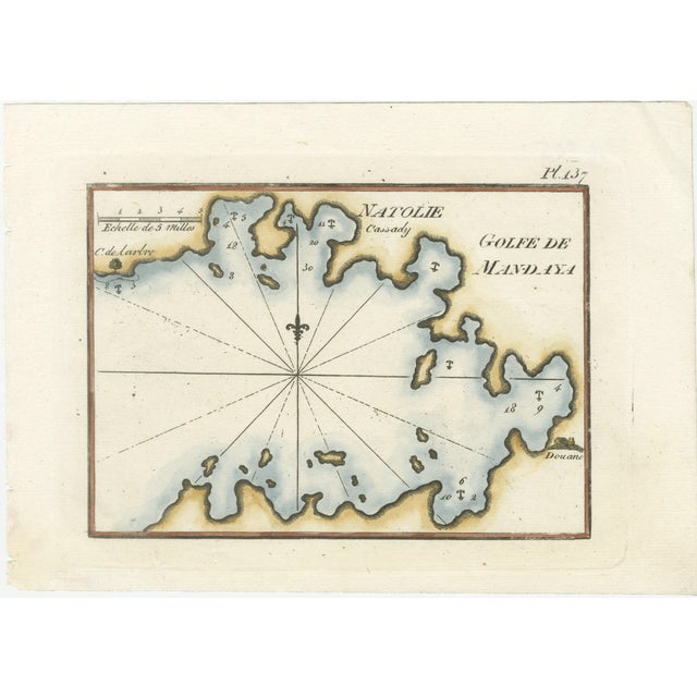 Golfe De Mandaya Sea Chart by Joseph Roux, 1764 For Sale
